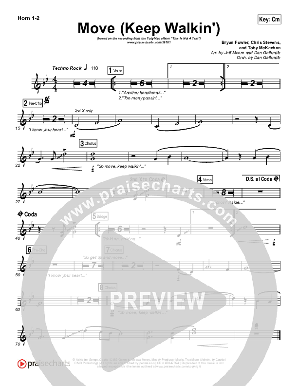 Move (Keep Walkin) French Horn 1/2 (TobyMac)