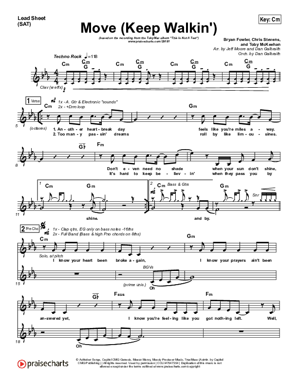 Move (Keep Walkin) Lead Sheet (SAT) (TobyMac)