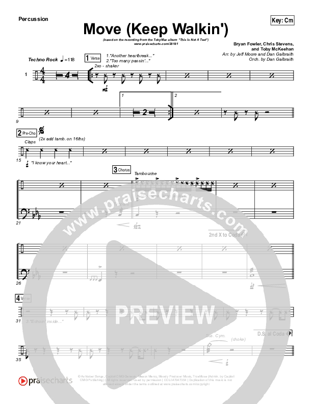 Move (Keep Walkin) Percussion (TobyMac)