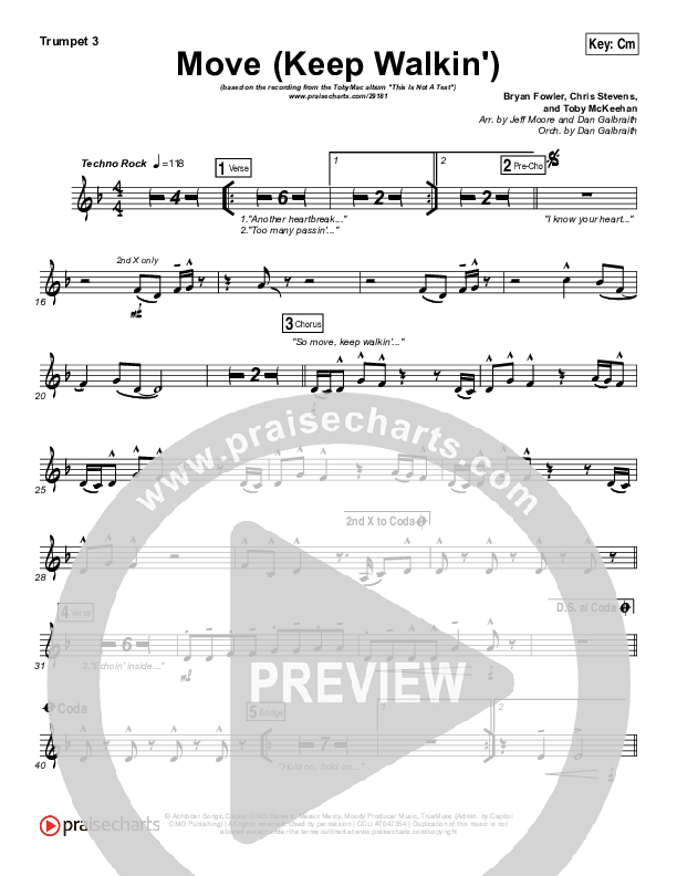 Move (Keep Walkin) Trumpet 3 (TobyMac)