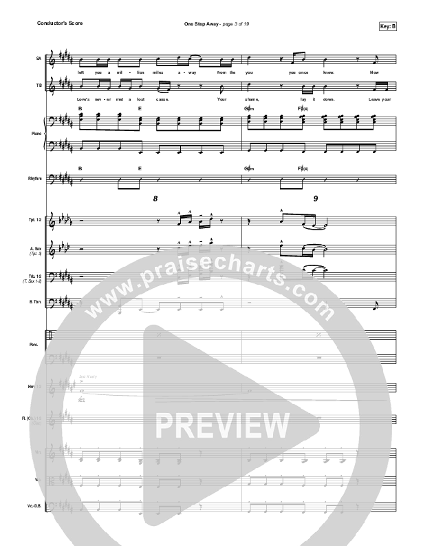 One Step Away Conductor's Score (Casting Crowns)