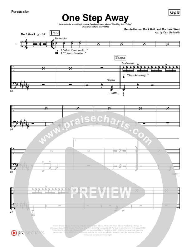 One Step Away Percussion (Casting Crowns)