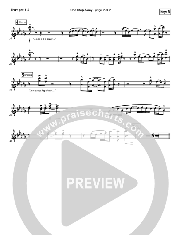 One Step Away Trumpet 1,2 (Casting Crowns)