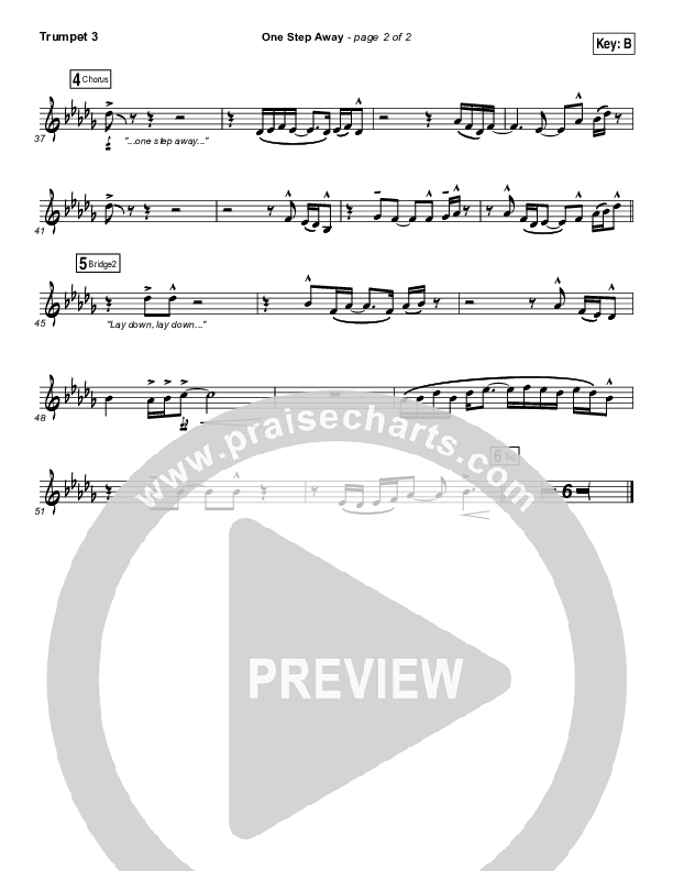 One Step Away Trumpet 3 (Casting Crowns)