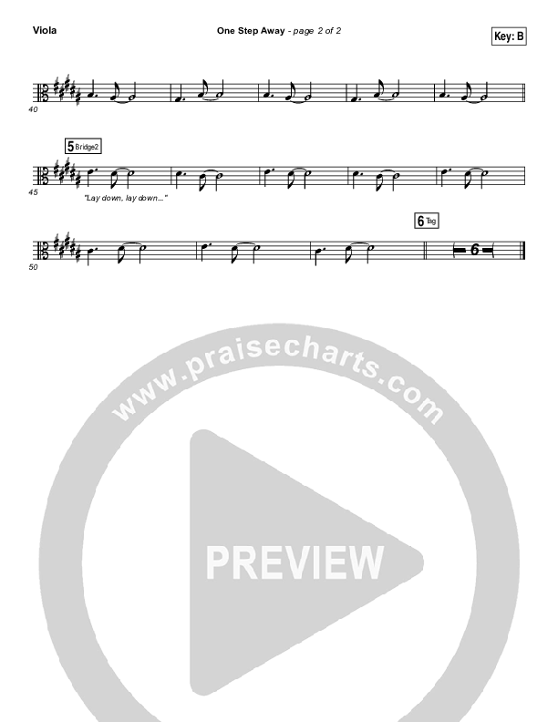 One Step Away Viola (Casting Crowns)
