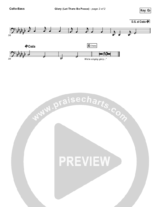 Glory (Let There Be Peace) Cello/Bass (Matt Maher)