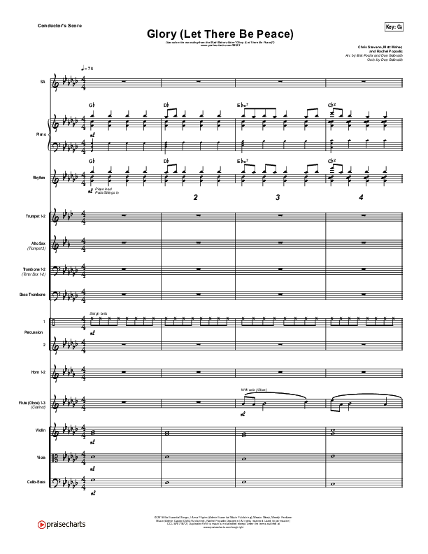 Glory (Let There Be Peace) Conductor's Score (Matt Maher)