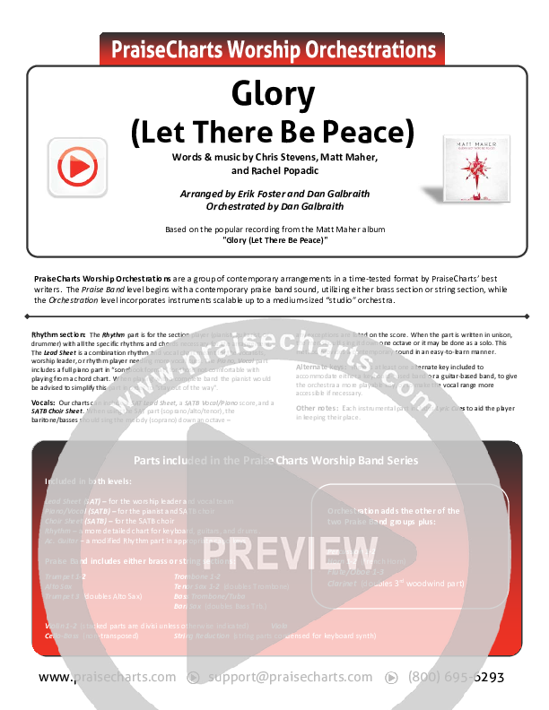 Glory (Let There Be Peace) Orchestration (Matt Maher)