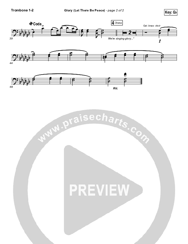 Glory (Let There Be Peace) Trombone 1/2 (Matt Maher)