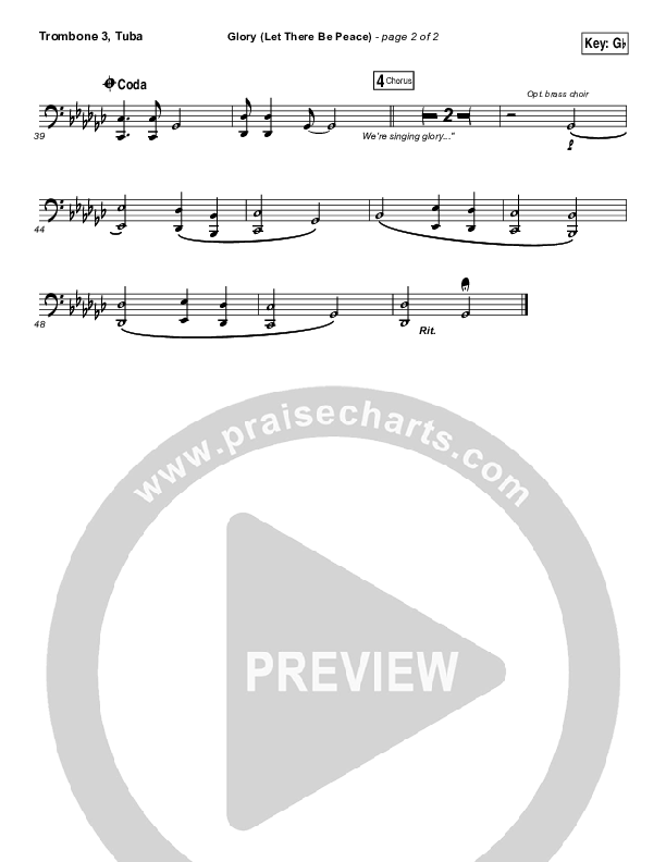 Glory (Let There Be Peace) Trombone 3/Tuba (Matt Maher)