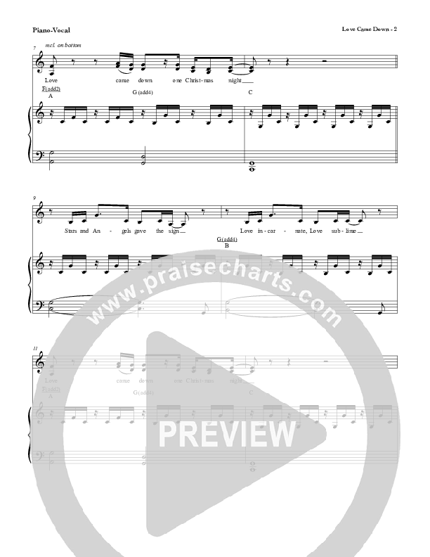 Love Came Down (One Christmas Night) Lead & Piano (Red Tie Music)