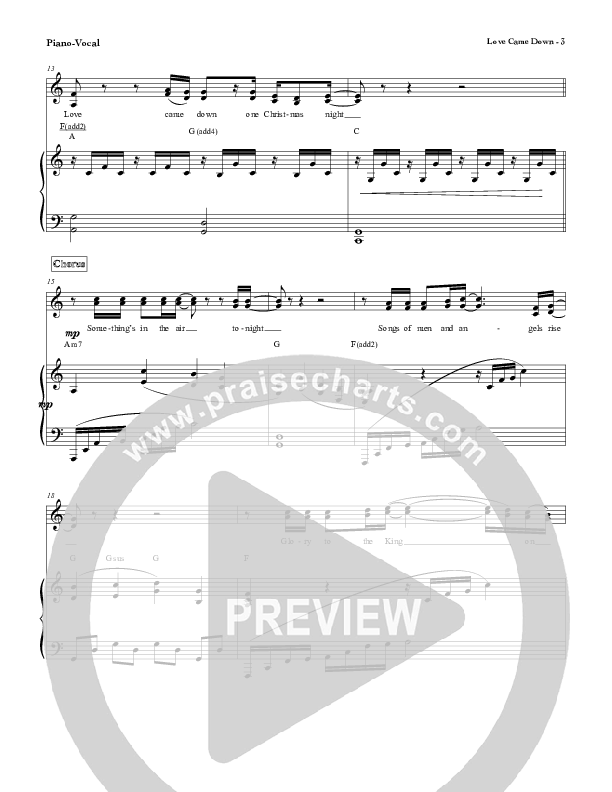 Love Came Down (One Christmas Night) Lead & Piano (Red Tie Music)