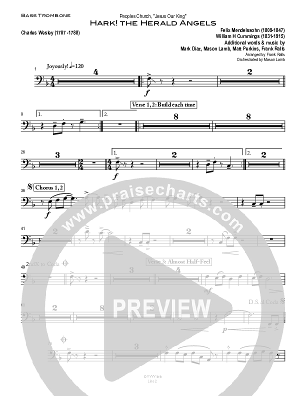 Hark The Herald Angels Sing Bass Trombone (Peoples Church Worship)