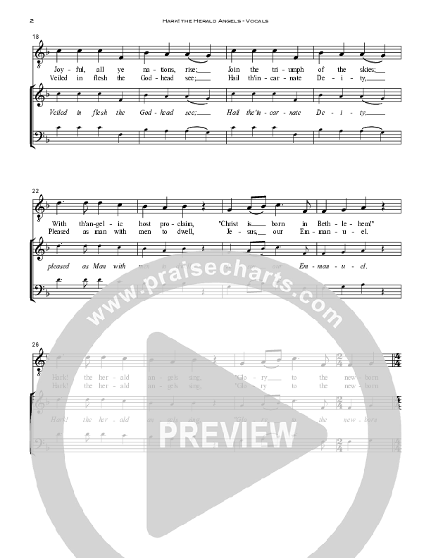 Hark The Herald Angels Sing Choir Sheet (SATB) (Peoples Church Worship)