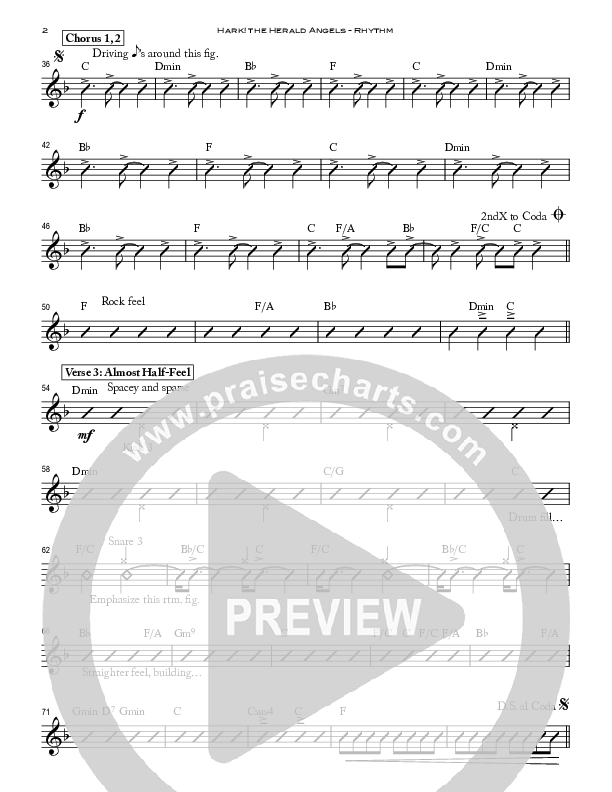 Hark The Herald Angels Sing Rhythm Chart (Peoples Church Worship)