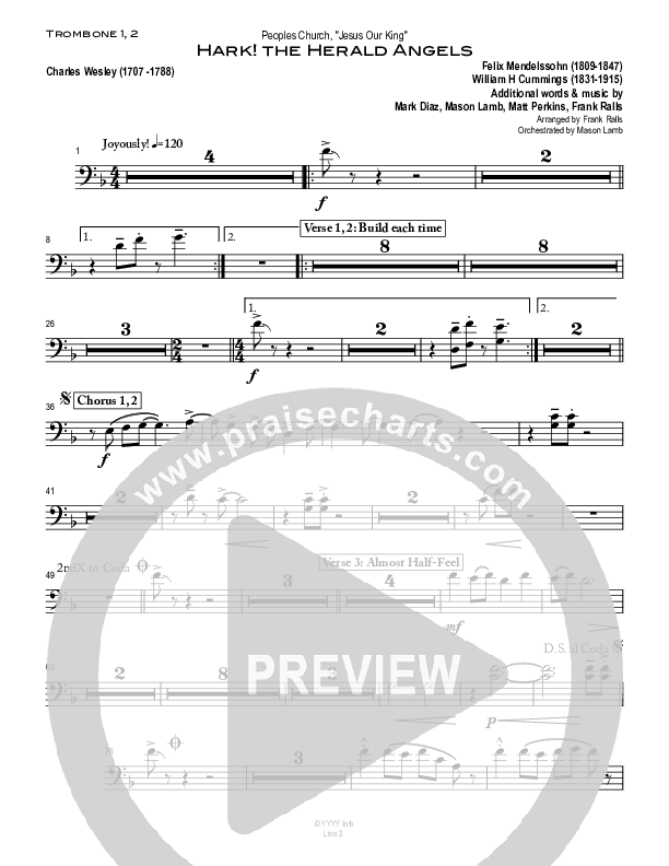 Hark The Herald Angels Sing Trombone 1/2 (Peoples Church Worship)