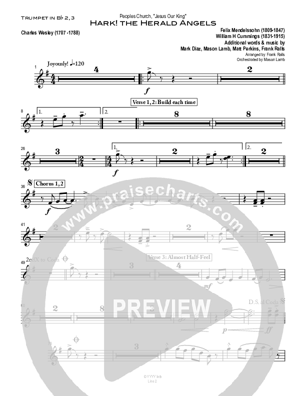 Hark The Herald Angels Sing Trumpet 2/3 (Peoples Church Worship)