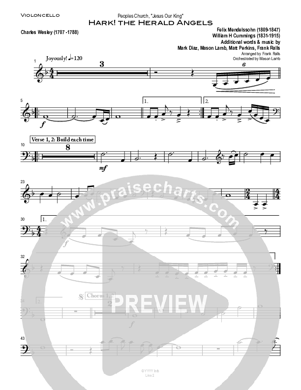 Hark The Herald Angels Sing Violincello (Peoples Church Worship)