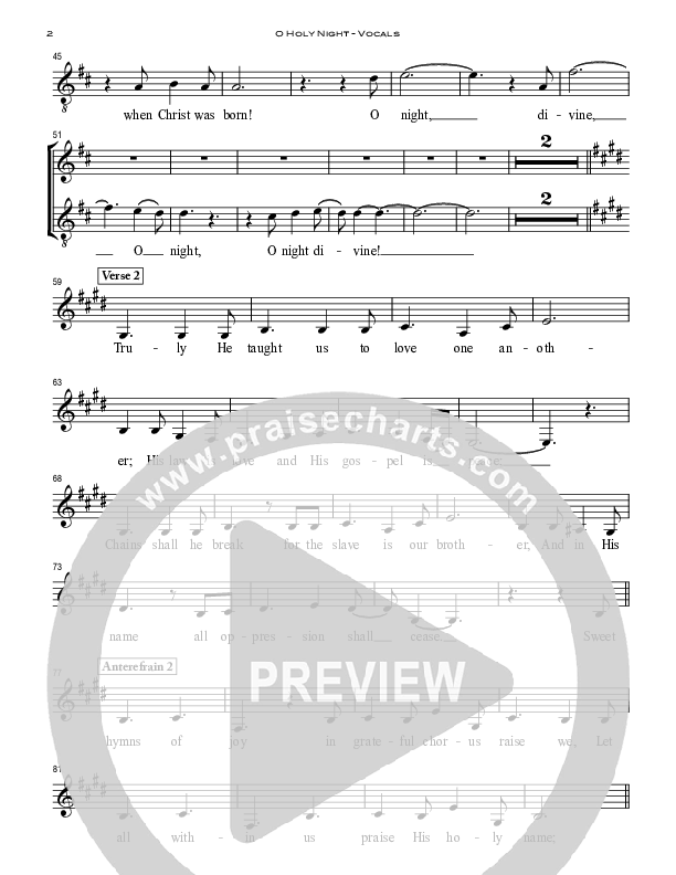O Holy Night Choir Sheet (SATB) (Peoples Church Worship)