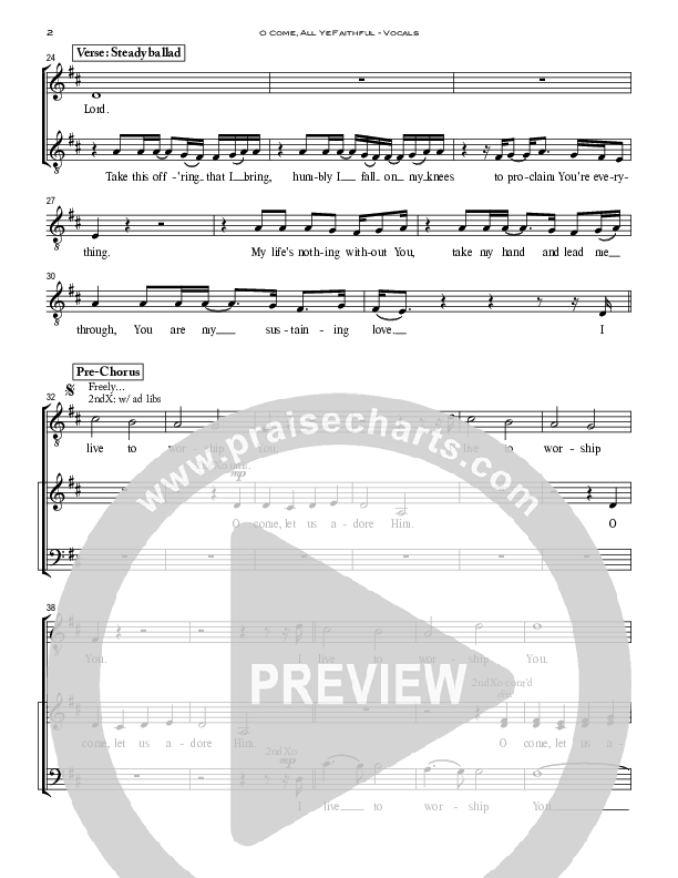 O Come All Ye Faithful (Worshiping You) Choir Sheet (SATB) (Peoples Church Worship)