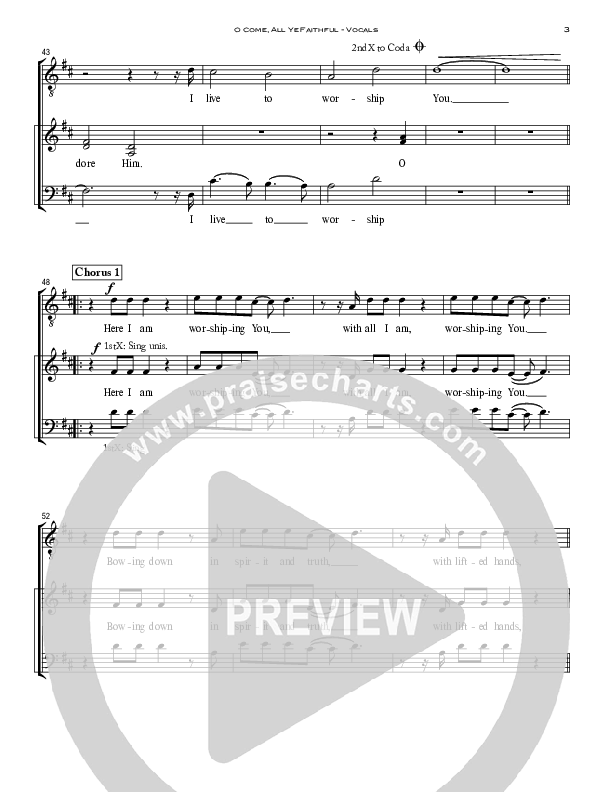 O Come All Ye Faithful (Worshiping You) Choir Sheet (SATB) (Peoples Church Worship)