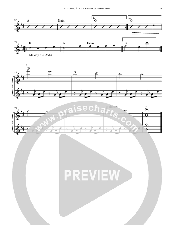 O Come All Ye Faithful (Worshiping You) Rhythm Chart (Peoples Church Worship)