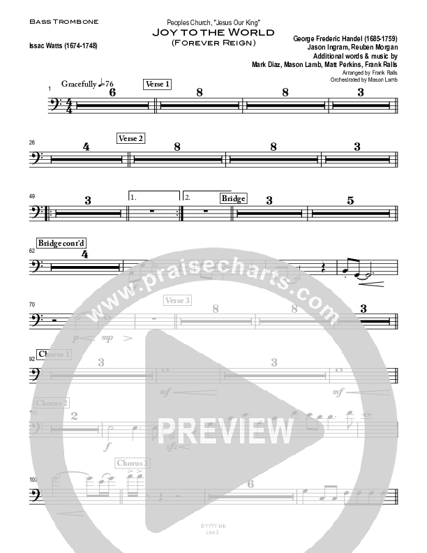 Joy To The World (with Forever Reign) Bass Trombone (Peoples Church Worship)