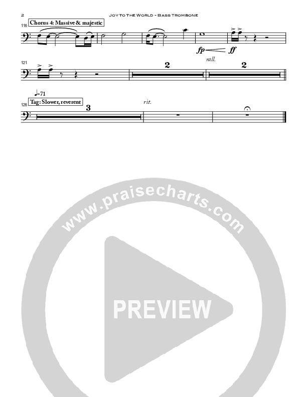 Joy To The World (with Forever Reign) Bass Trombone (Peoples Church Worship)