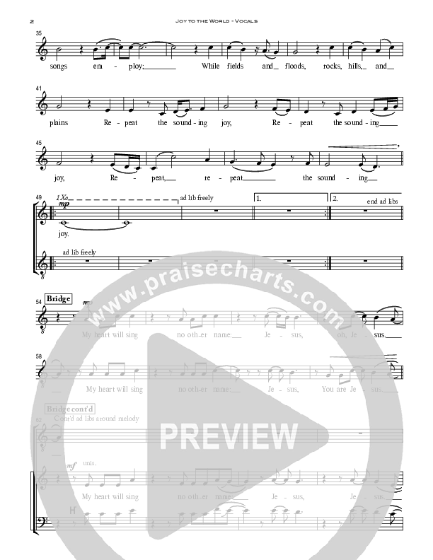 Joy To The World (with Forever Reign) Choir Sheet (SATB) (Peoples Church Worship)
