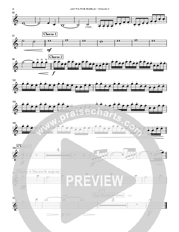 Joy To The World (with Forever Reign) Violin 2 (Peoples Church Worship)