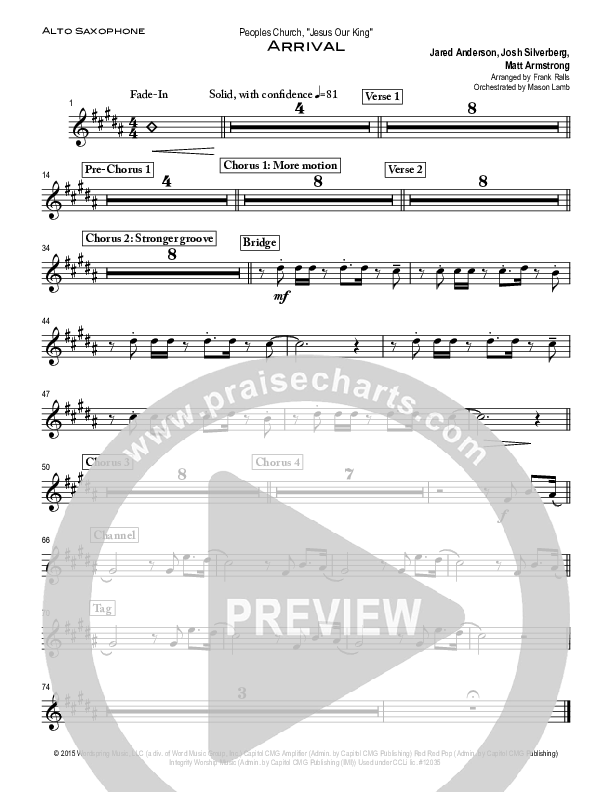 Arrival Alto Sax (Peoples Church Worship)