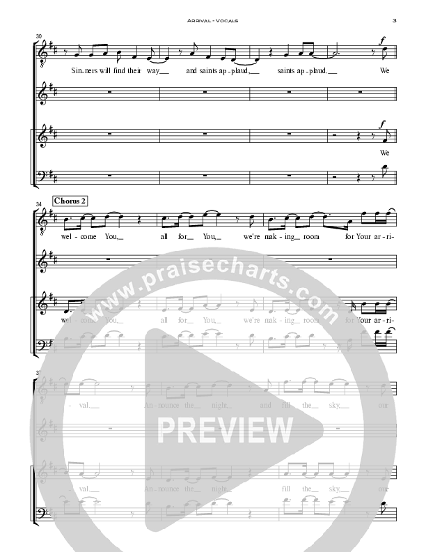 Arrival Choir Sheet (SATB) (Peoples Church Worship)