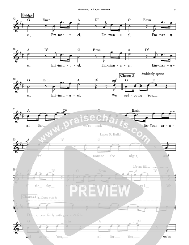 Arrival Lead Sheet (Peoples Church Worship)
