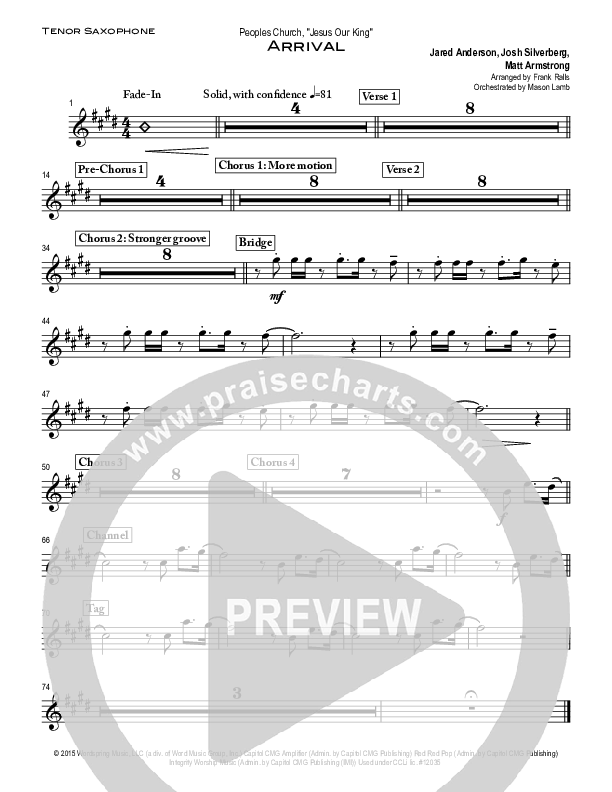 Arrival Tenor Sax 2 (Peoples Church Worship)
