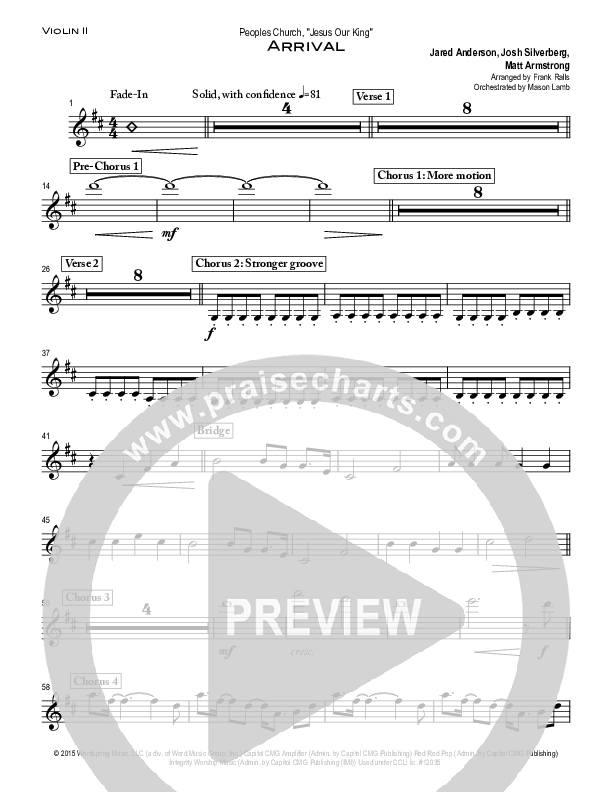 Arrival Violin 2 (Peoples Church Worship)