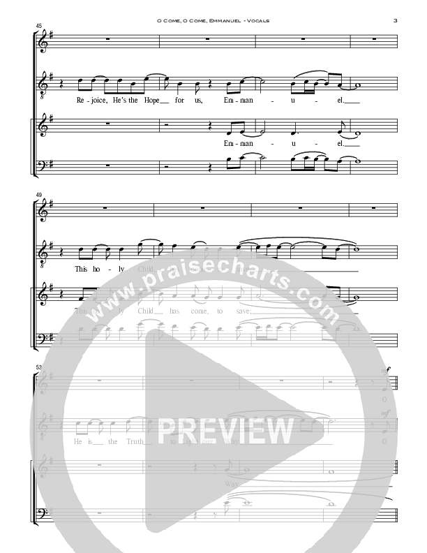 O Come O Come Emmanuel Choir Sheet (SATB) (Peoples Church Worship)