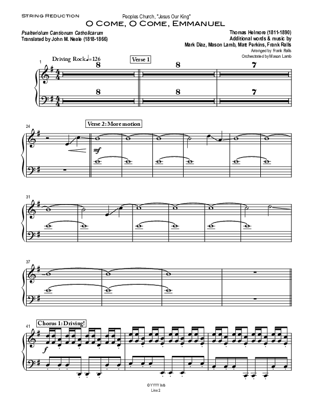 O Come O Come Emmanuel Synth Strings (Peoples Church Worship)