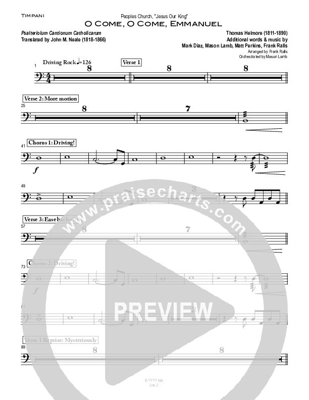 O Come O Come Emmanuel Timpani (Peoples Church Worship)