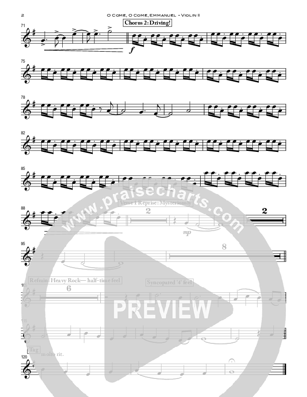 O Come O Come Emmanuel Violin 2 (Peoples Church Worship)