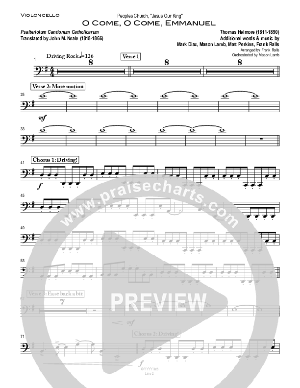 O Come O Come Emmanuel Violincello (Peoples Church Worship)