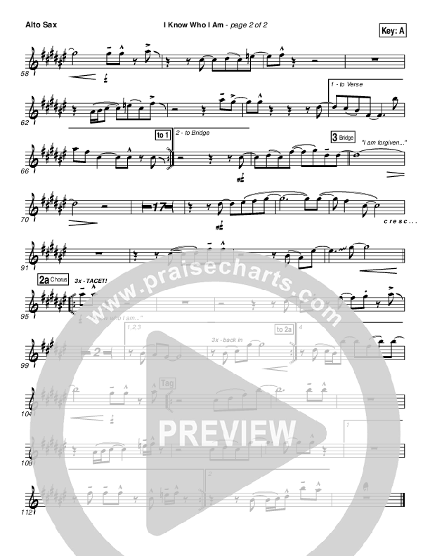 I Know Who I Am Alto Sax (Israel Houghton)