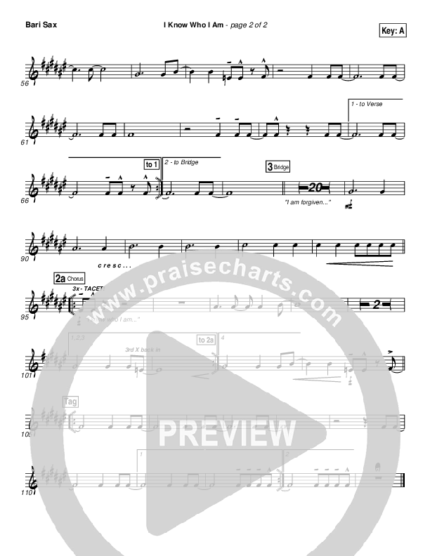 I Know Who I Am Bari Sax (Israel Houghton)