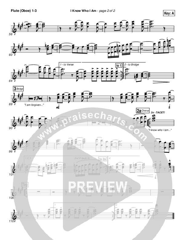 I Know Who I Am Flute/Oboe 1/2/3 (Israel Houghton)