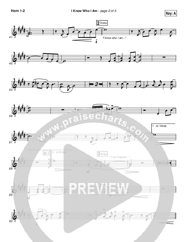 I Know Who I Am French Horn 1/2 (Israel Houghton)