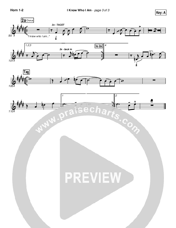 I Know Who I Am French Horn 1/2 (Israel Houghton)