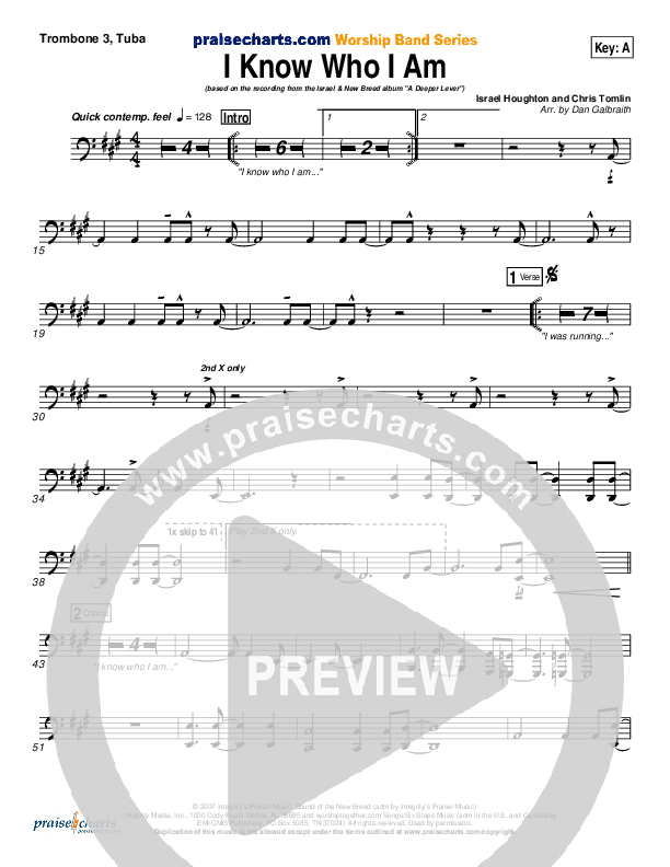 I Know Who I Am Trombone 3/Tuba (Israel Houghton)