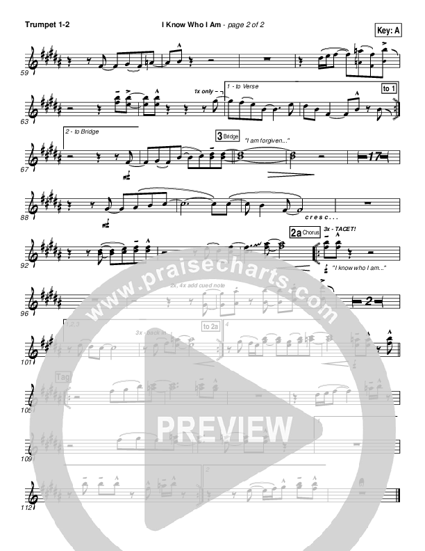 I Know Who I Am Trumpet 1,2 (Israel Houghton)