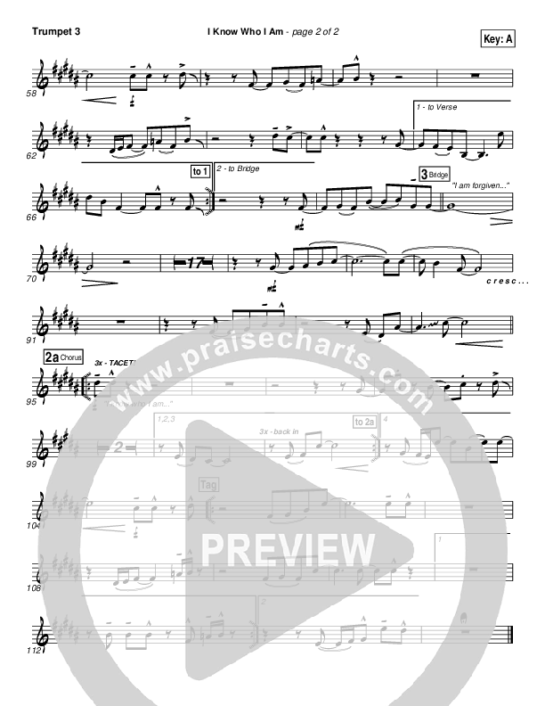 I Know Who I Am Trumpet 3 (Israel Houghton)