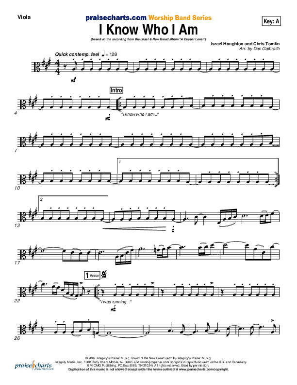 I Know Who I Am Viola (Israel Houghton)