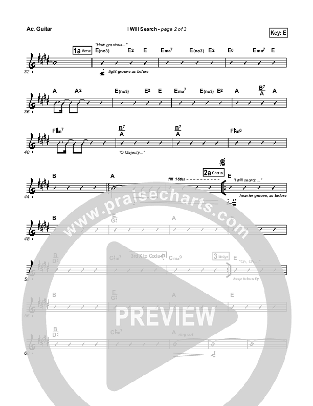 I Will Search Acoustic Guitar (Israel Houghton)